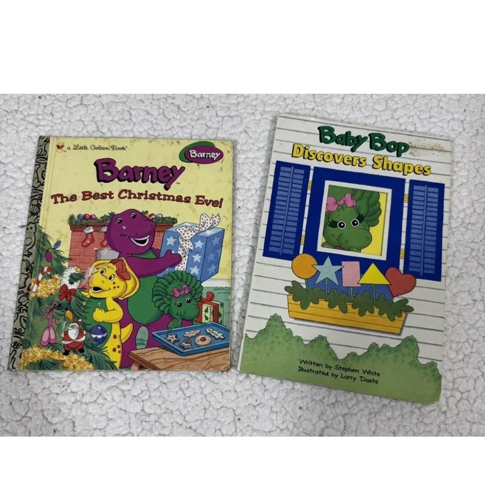2 Barney Books Baby Bop Discovers Shapes The best Christmas eve